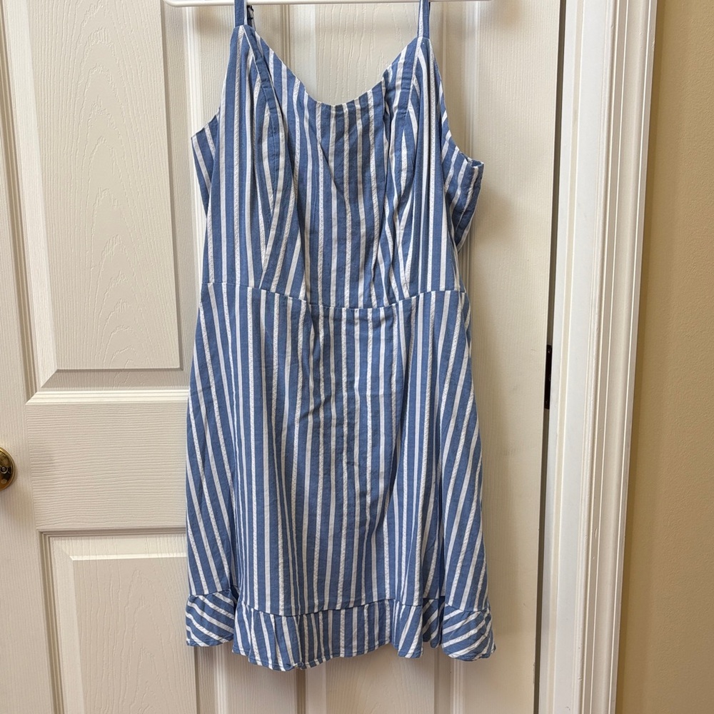 Old Navy Casual Blue and White Dress